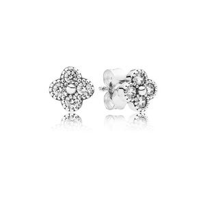 Pandora clear Oriental Blossom stud  CZ earrings S925 ALE